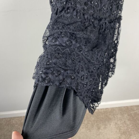 Black Lace Dress Sz Small Fairy Dark Cottagecore Victorian Sexy Goth Max Studio - Picture 5 of 9